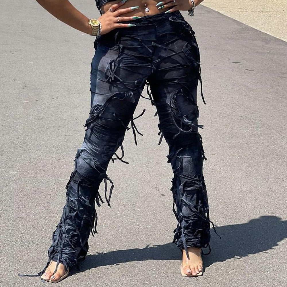 western outfits women Women's Clothing Summer New Fashion Street Fashion Personality Beggar Tassel Casual Trousers