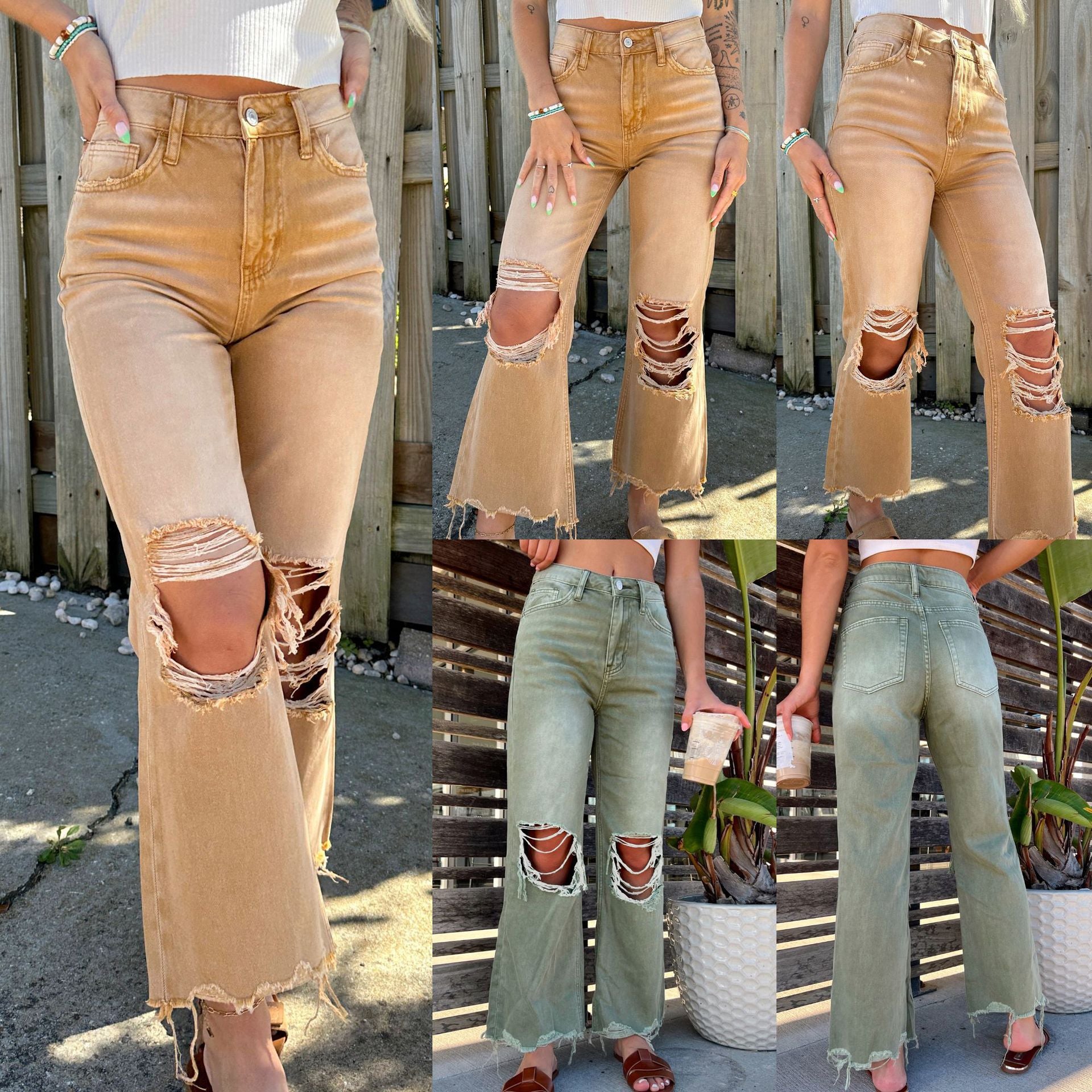 fall outfits women Southeast Asian Women's Ripped Jeans Women's Straight Loose Jeans Women