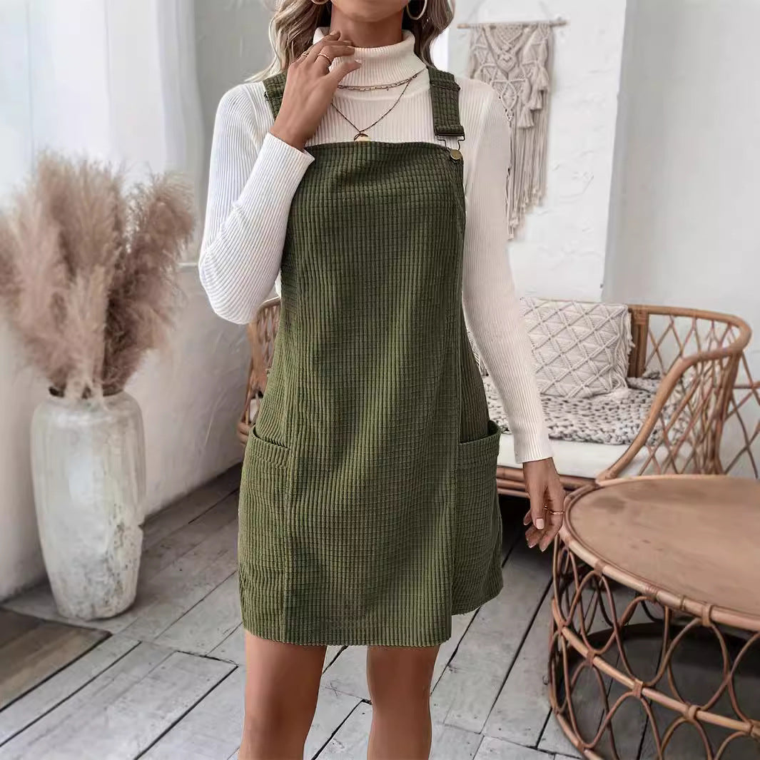 90s fashion New Knitted Suspender Skirt Autumn New Women's Solid Color Casual Suspender Skirt Manufacturer