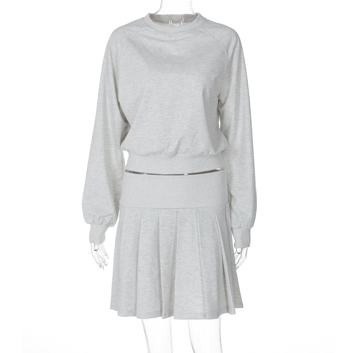 leapord halloween outfit Autumn and Winter Solid Color Long-Sleeved Sweater Pleated Skirt Two-Piece Suit Fashion Casual Suit Women