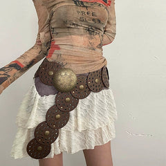 dress to impress outfits Wind Y2g Decorative Disc Waist Seal American Retro Asian Culture Belt Female Belt Fashion