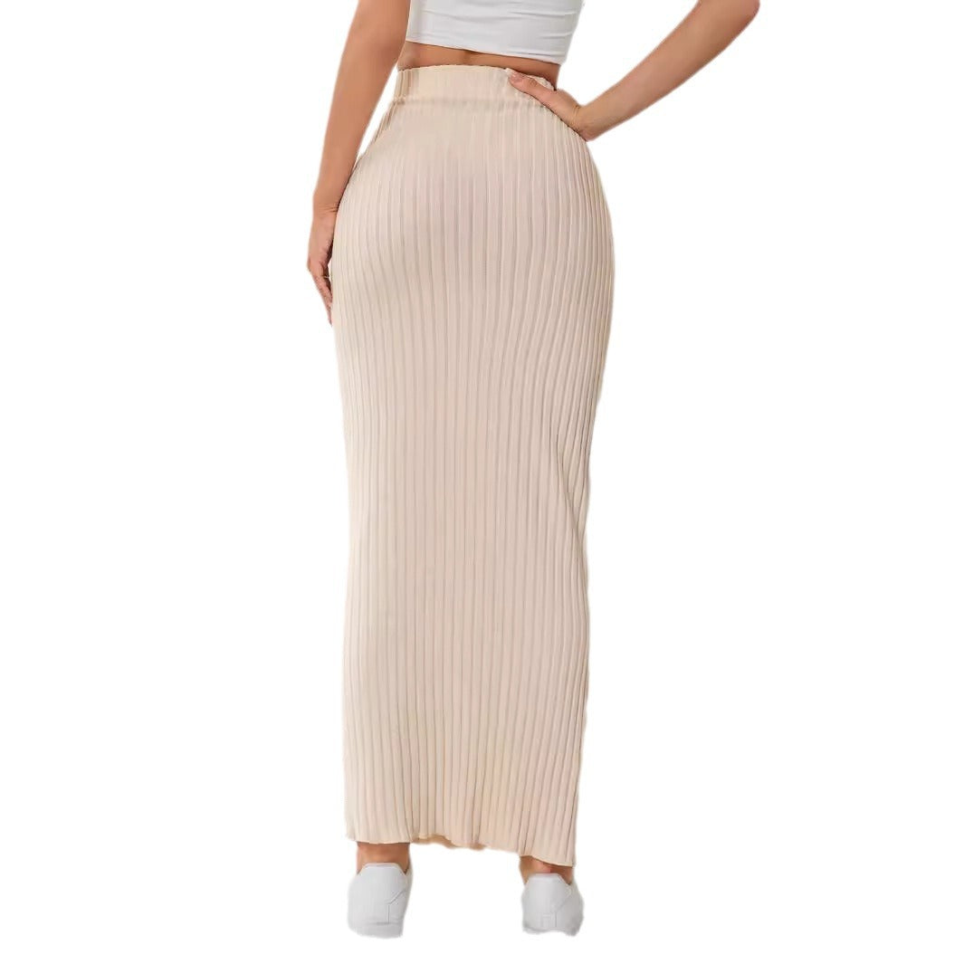 fashion outfits Skirt Women's Hip High-Grade Elastic Waist Spring and Autumn French Style Women's Clothing