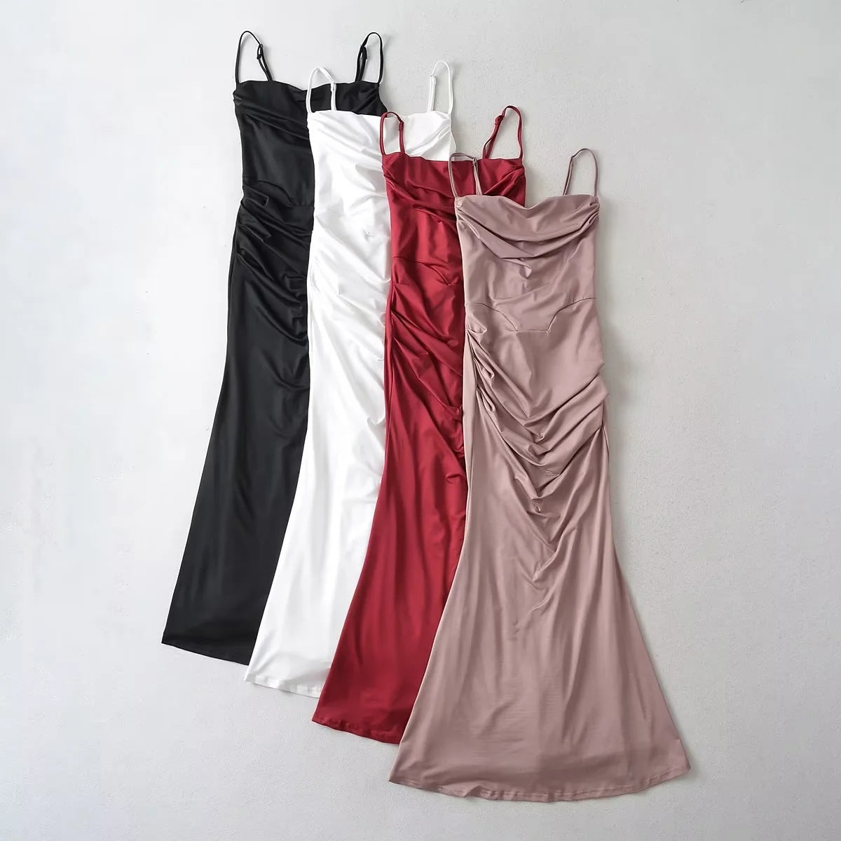 dress Big Women's Date Dress Three-Dimensional Fishbone Sexy Kardashian Fishtail Dress Atmosphere Slimming Waist-Tight Dress