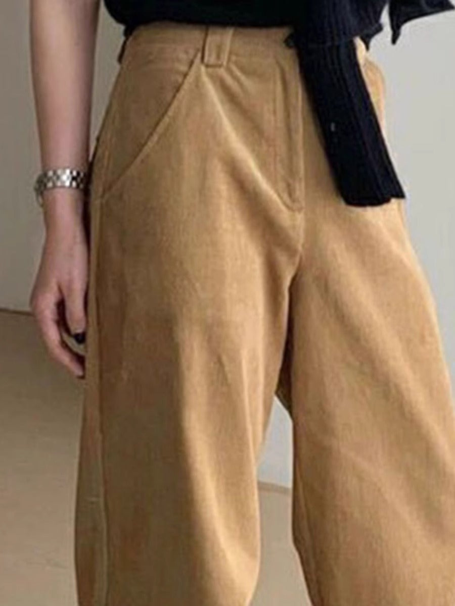 2000s fashion Retro Khaki Straight Pants All-Matching Fashionable Casual