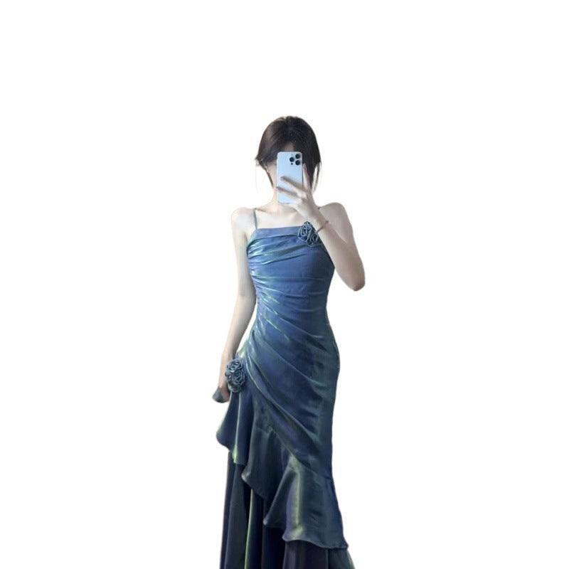 womens fashion Princess Fishtail Dress Wedding Banquet Ceremony Daily Party High-End Suspender Evening Dress