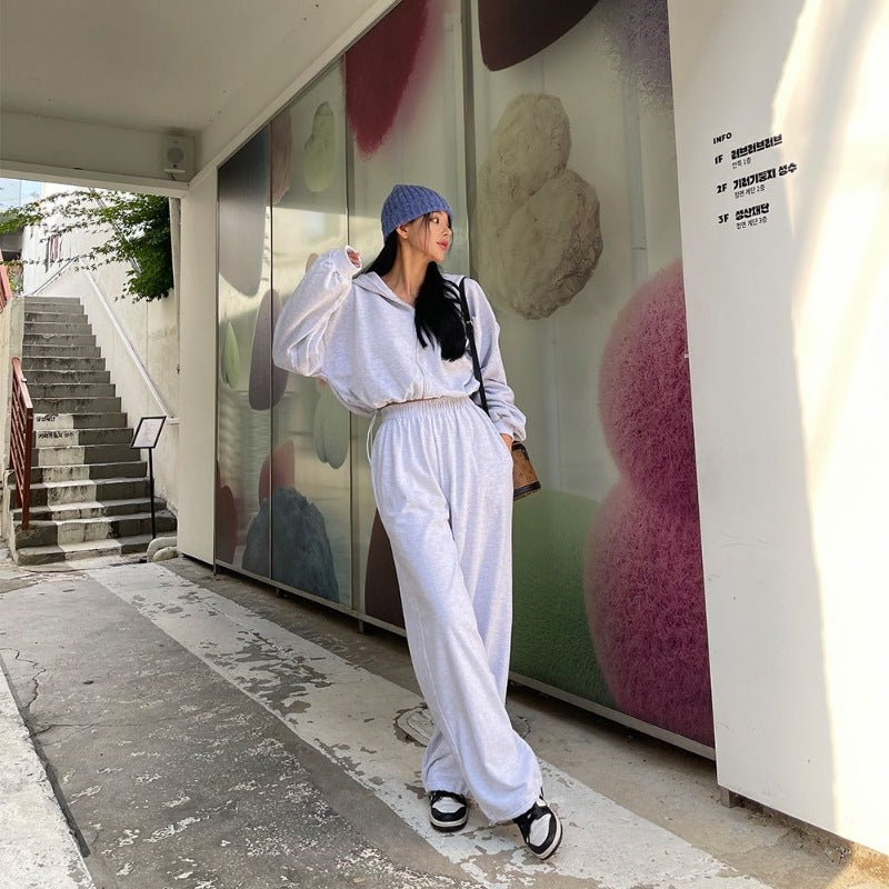 outfit ideas for school Spring and Autumn New Korean Style Trendy Cotton Coat Cardigan Solid Color Versatile Commuter Loose Hooded Sweater Women's Fashion