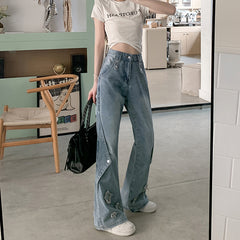 2000s fashion New American Style Retro Brushed Star Skinny Jeans Women's Summer Slim Fit Slimming Straight Mop Pants Women