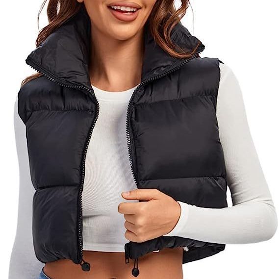 fall outfits women Women's Sleeveless Cotton-Padded Jacket Lightweight down Cotton Vest Winter Stand Collar Thickened Warm Short Vest for Women