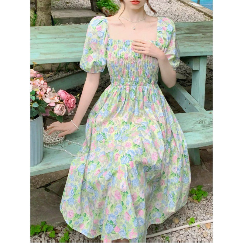 church outfit Elegant Floral Dress Summer New Belly-Covering Mid-Length Dress for Women