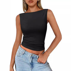 y2k dress to impress Women's Pullover Sleeveless Hot Girl Outer Wear Square Collar Vest Women's Inner Wear Dopamine Top