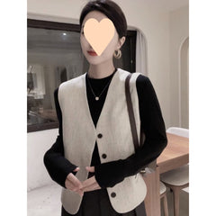 dress to impress outfits Spring and Summer High-Grade Temperament Sleeveless Collar Fashion Vest Women's Loose Waistcoat