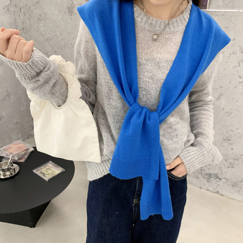 casual fall outfits Wool Blend Solid Color Shawl Outer Wear Internet Celebrity Knotted Waistcoat Korean Style Versatile Spring and Autumn Summer Shoulder Matching Women