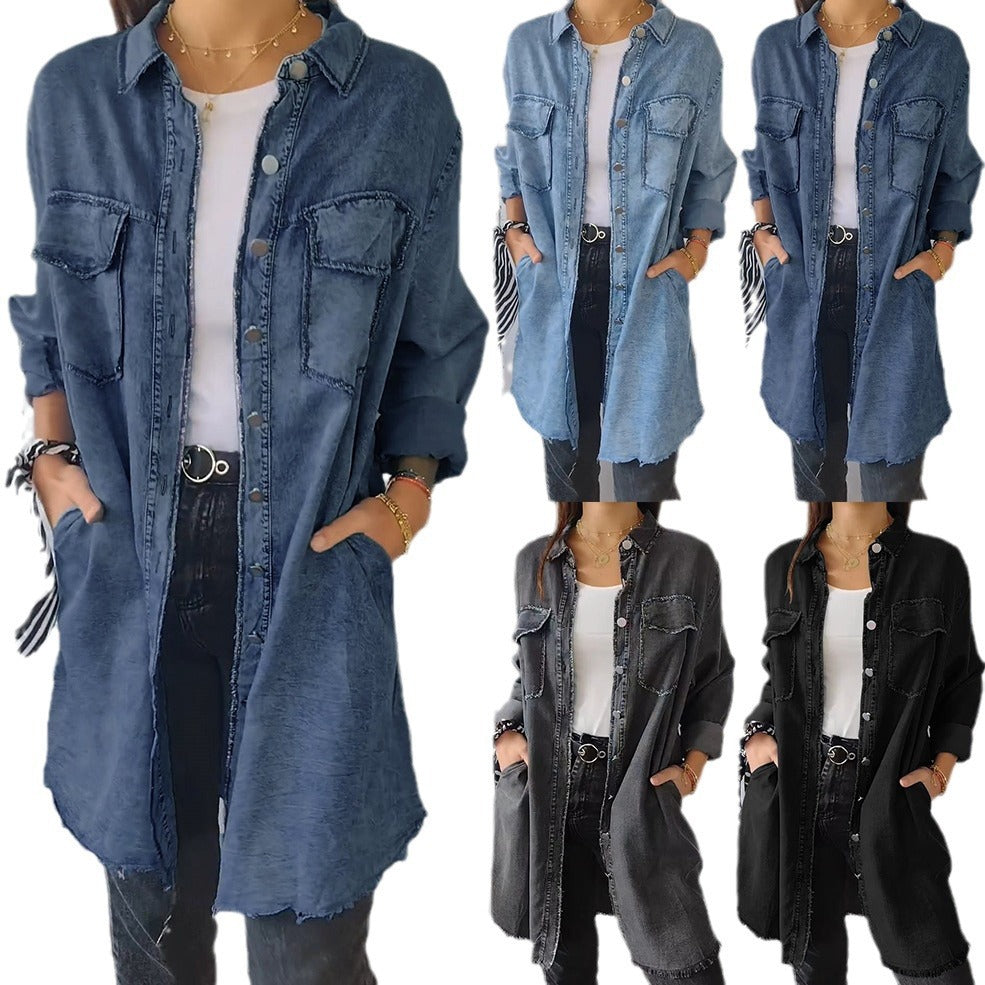 men’s fall fashion Ins Street Style Autumn Fashion Loose Lapel Women's Denim Coat
