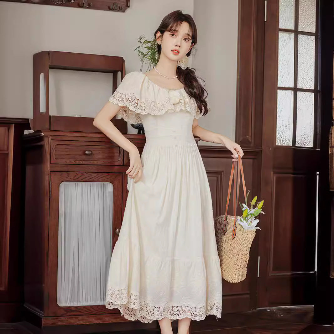 cybergoth dress to impress Women's Clothing Summer New Retro Court Oil Painting Wedding Embroidery Heavy Industry Dress Daily Dress