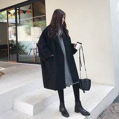 brown puffer jacket outfit Women's Korean-Style Mid-Length Cashmere Coat Short Fashionable Autumn and Winter Loose High-End Woolen Coat