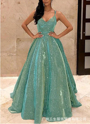 prom dresses Evening Dress Fashion Sling Sling Flash Banquet Activities Elegant Slimming Long Dress