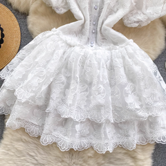 Embroidered Princess Dress with Sweet Ruffles and Temperament Dress for Women HOT1204