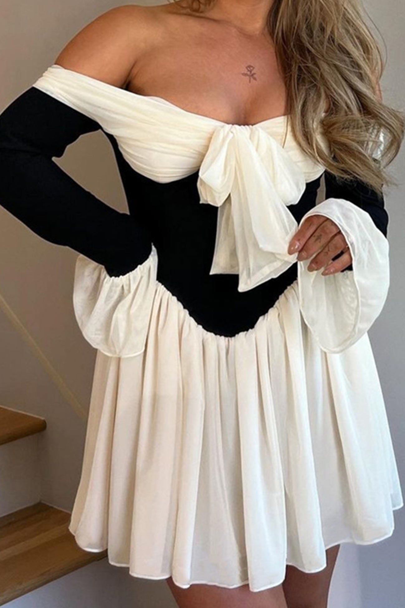 BXOXO - Off Shoulder Bow Corset Dress