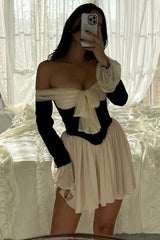 BXOXO - Off Shoulder Bow Corset Dress