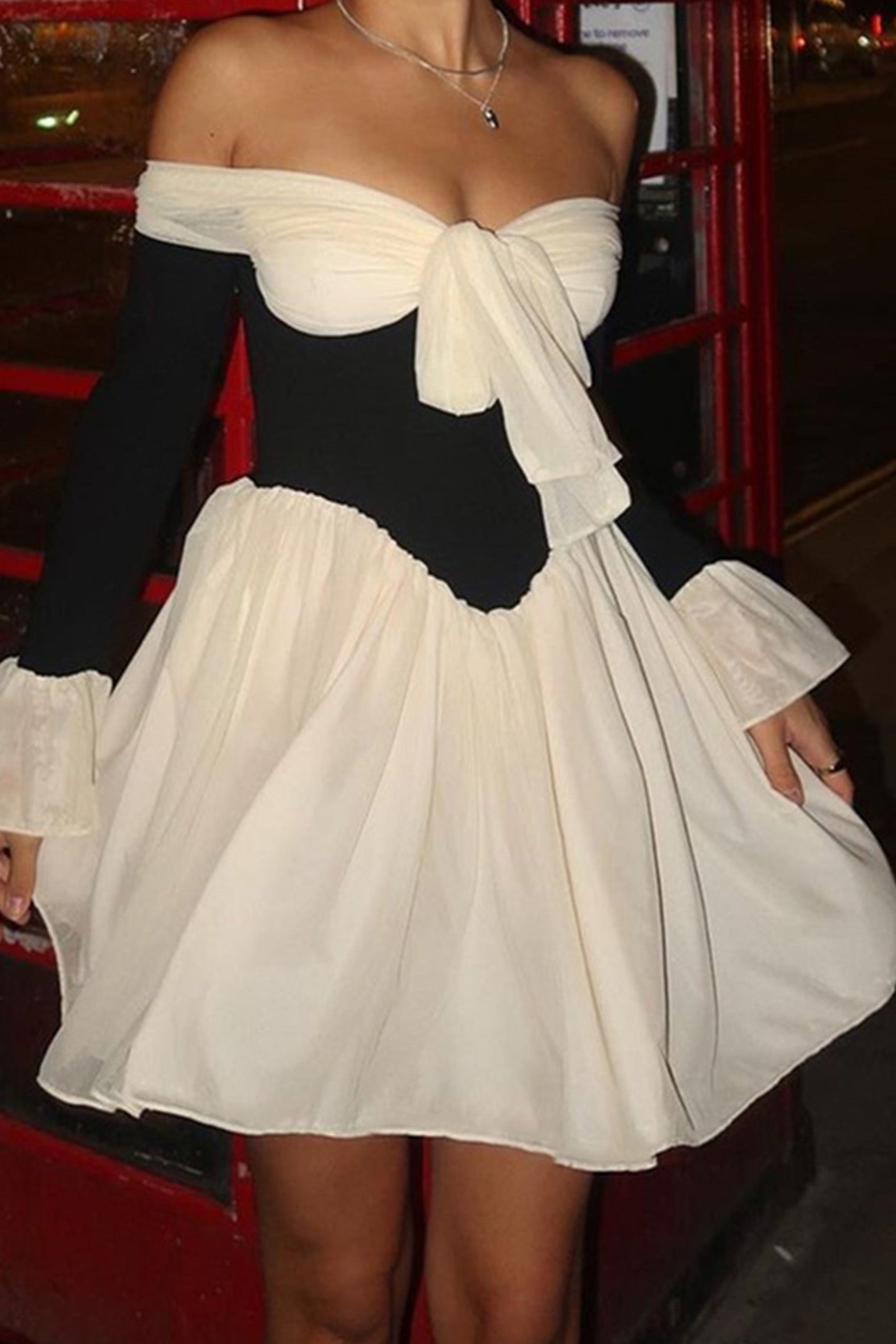 BXOXO - Off Shoulder Bow Corset Dress