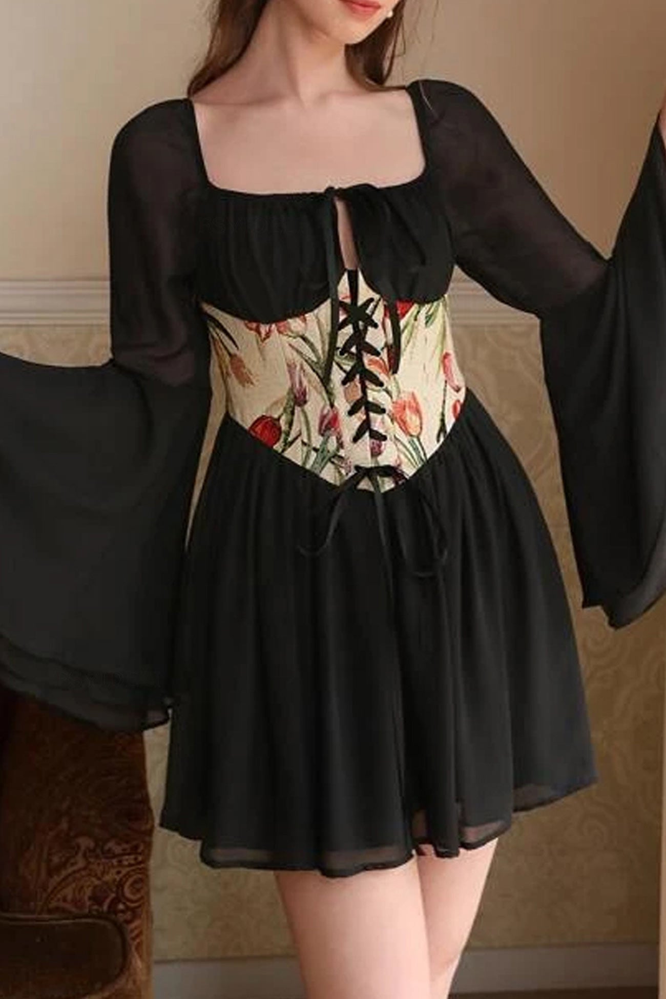 BXOXO - Printed Corset A-line Dress