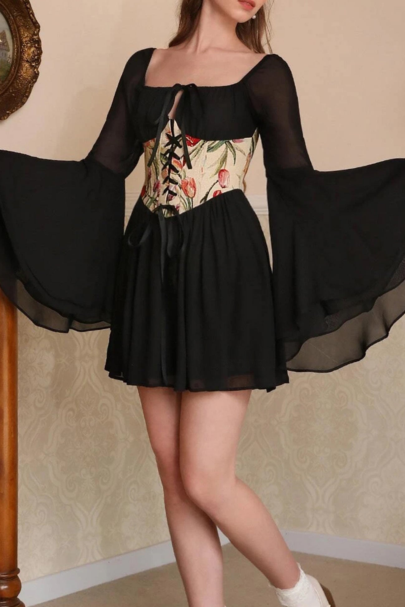 BXOXO - Printed Corset A-line Dress