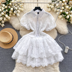 Embroidered Princess Dress with Sweet Ruffles and Temperament Dress for Women