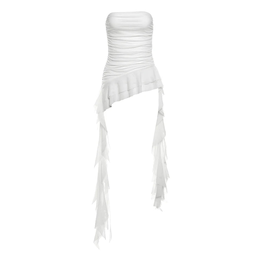 Bxoxo  Spring New Solid Color Sweet Gentle Cute All-match High Street Travel Sexy Cool Women Chest Wrap ruched Tassel Vest