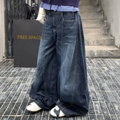 Bxoxo Y2k Letter Embroidery Washed Women Jeans Vintage Harajuku Wide Leg Denim Pants Baggy Gyaru Scimitar Trousers Streetwear
