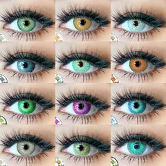 BXOXO 1 Pair Halloween Lenses Color Contact Lenses Cosplay Blue Contact Lenses for Fashion party Lens Green Contact Lens