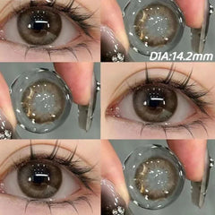 BXOXO 2PCS Color Contact Lenses Blue Lens Large Diameter For Eye with Myopia Green Natural Lens 14.5mm Beauty Pupils Yearly