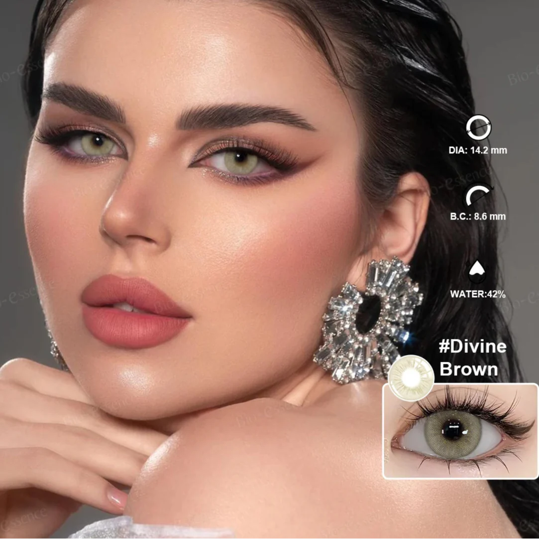 BXOXO 2pcs/pair Colored Contact Lenses Myopia Green Pixie Series Yearly Cosmetic For Eyes Lentillas Verdes