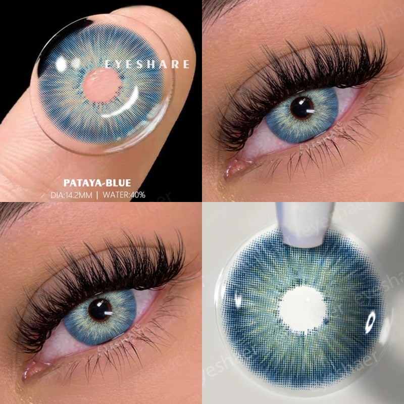 BXOXO 2pcs Natural Color Contact Lenses for Eyes Gray Contact Lens Yearly Fashion Blue Contact Lens Colored Eye Contacts