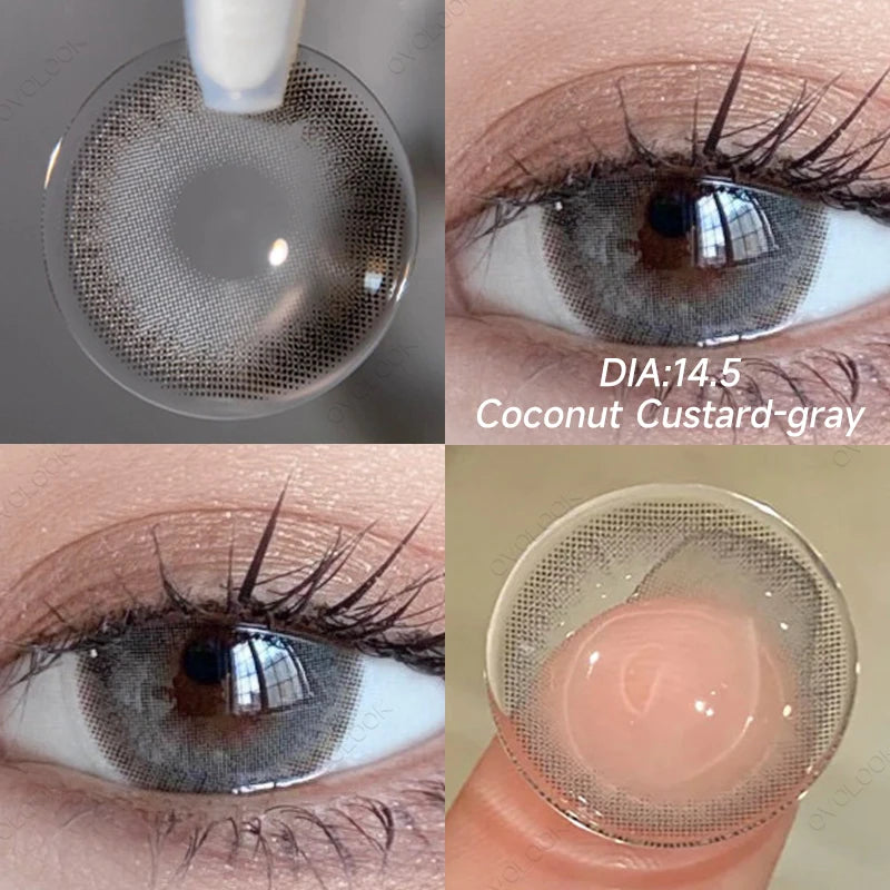 BXOXO 2PCS Beauty Brown Color Contact Lenses for Eyes Myopia Eye Color Lenses with Diopters Natural Pupils Mystical Blue Lens