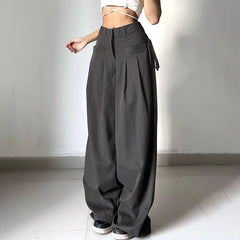 BXOXO Cross Over Pleated Tailored Pants