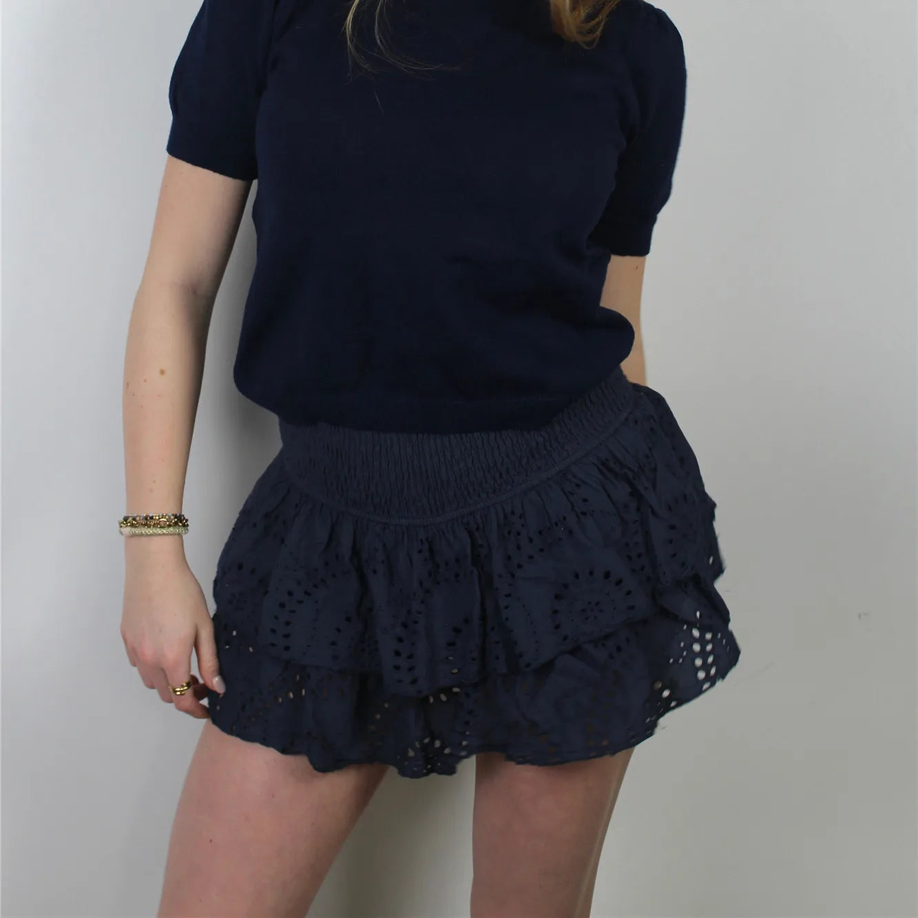 BXOXO Women Y2K Ruffle Layered Mini Skirts Smocked A Line Pleated Short Skirt Boho Beach Mini Skirt Cute Skirts for Teen Girls