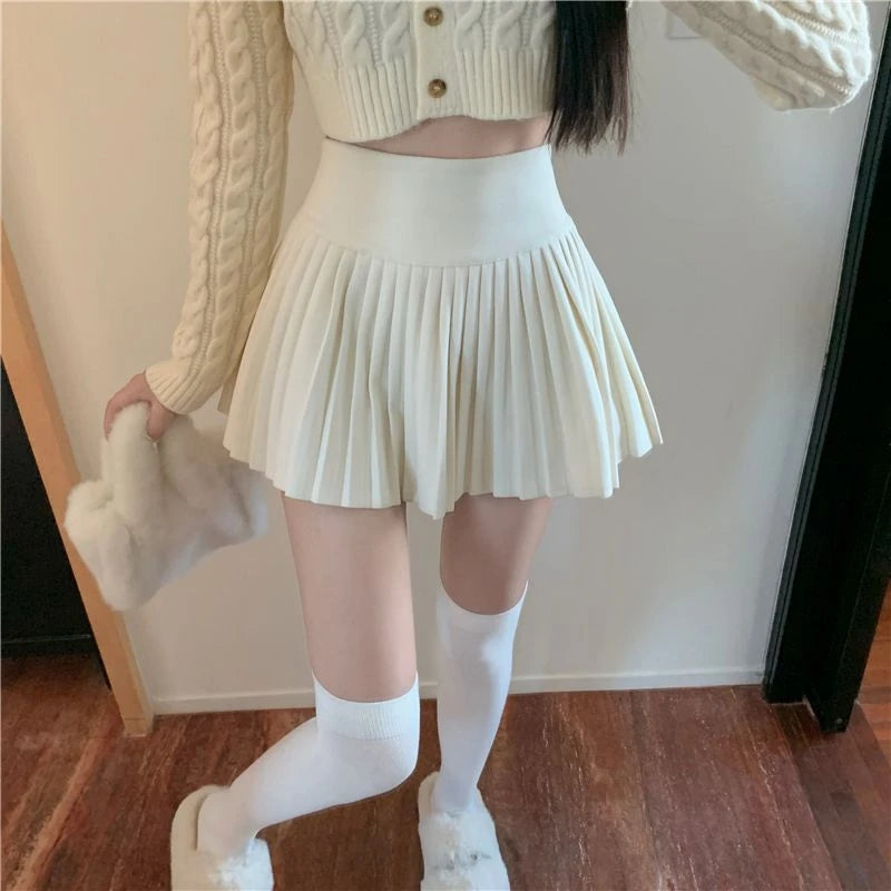 Bxoxo Summer High Waist Skirts Womens Sexy Mini Skirts Vintage Pleated Skirt Korean Tennis Skirts Short White Black