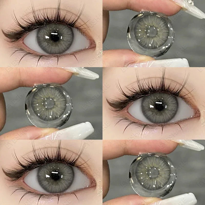 BXOXO 1Pair Colored Contact Lenses for Eyes Fast Delivery Brown Lenses Gray Pupils Lens Green Eye Lenses Blue Eye Lens Yearly