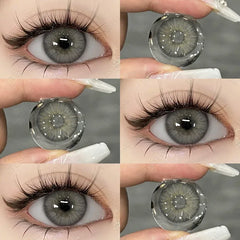BXOXO 1Pair Natural Colored Contact Lenses with Prescription Myopia Lenses with Degree Gray Pupils Lens Brown Lenses Yearly