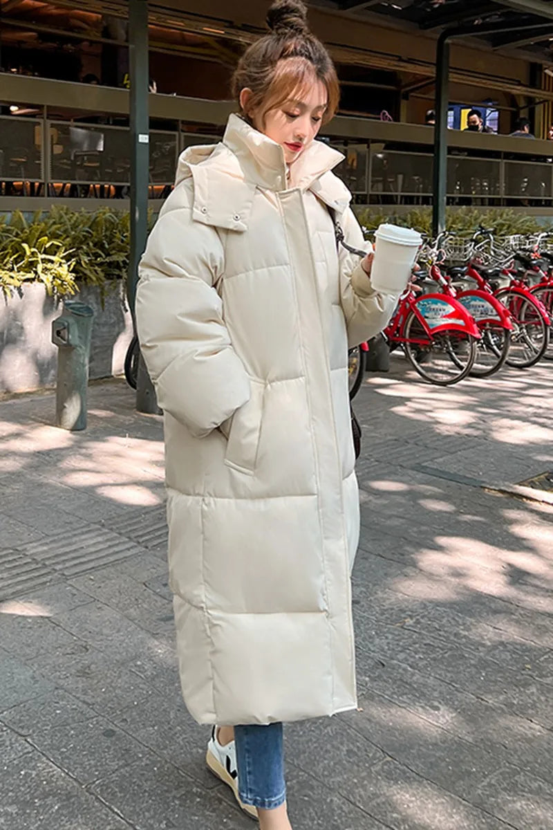 BXOXO New Winter and Autumn Women White Duck Down Hoodies Puffer Jackets Coats Warm Windproof Black White Coats