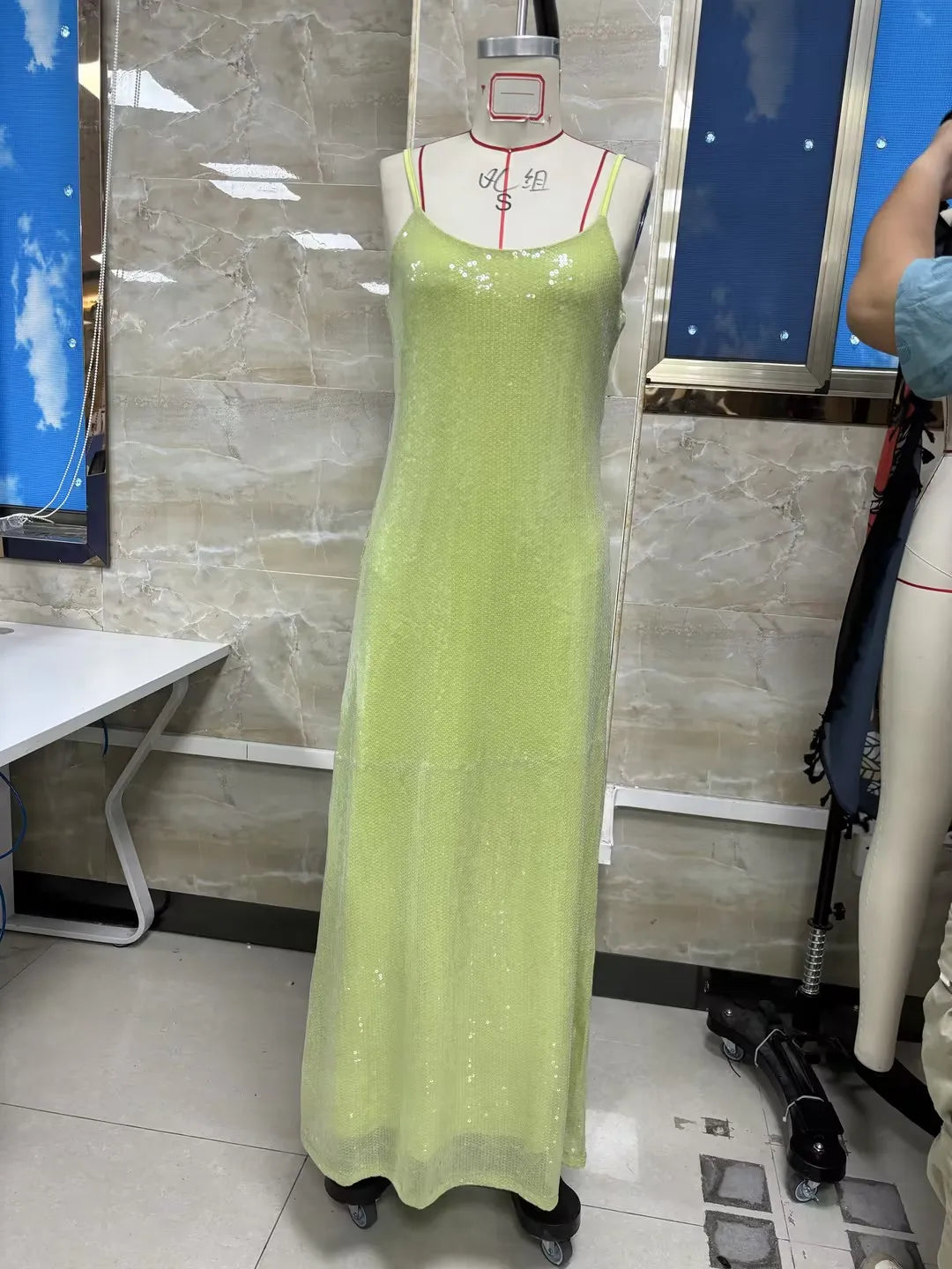 BXOXO Women Shiny Sequins Dress Summer Draped Backless Spaghetti Strap Party Dress for Vacation Cocktail Beach Streetwear