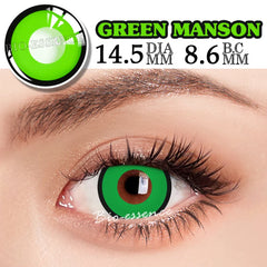 BXOXO Green Lenses 1 Pair Colored Contact Lenses for Eyes Anime Accessories Anime Lenses Cosplay Lenses Halloween