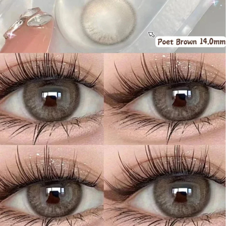 BXOXO Contact Lenses for Eyes with Degree 1 Pair Big Eye Lenses Brown Lenses Fog Pearl Lens Korean Lenses Natural Lenses