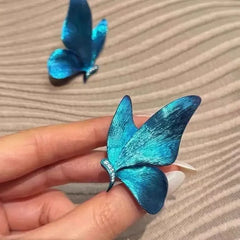 Bxoxo Gradual Dark Blue Butterfly Super Fairy Blue Ear Jewelry Women's Style Pearl And Jewelry Accessories Chinese Origin