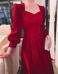 BXOXO Elegant Red Sequins Midi Dress Women Vintage V-neck Formal Occasions Evening Party Dresses Fashion Chic Design New in Dresses