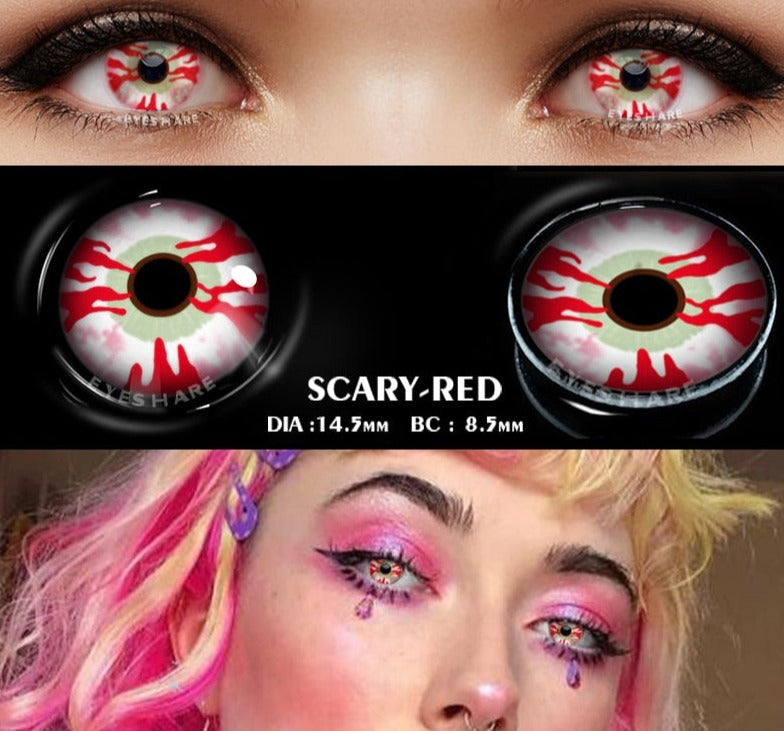 BXOXO 1pair Halloween Cosplay Color Contacts Lenses For Eyes Blue Black Colored Lens Anime Yearly Beauty Makeup Contacts Lens
