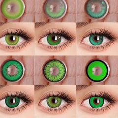 BXOXO Green Lenses 1 Pair Colored Contact Lenses for Eyes Anime Accessories Anime Lenses Cosplay Lenses Halloween