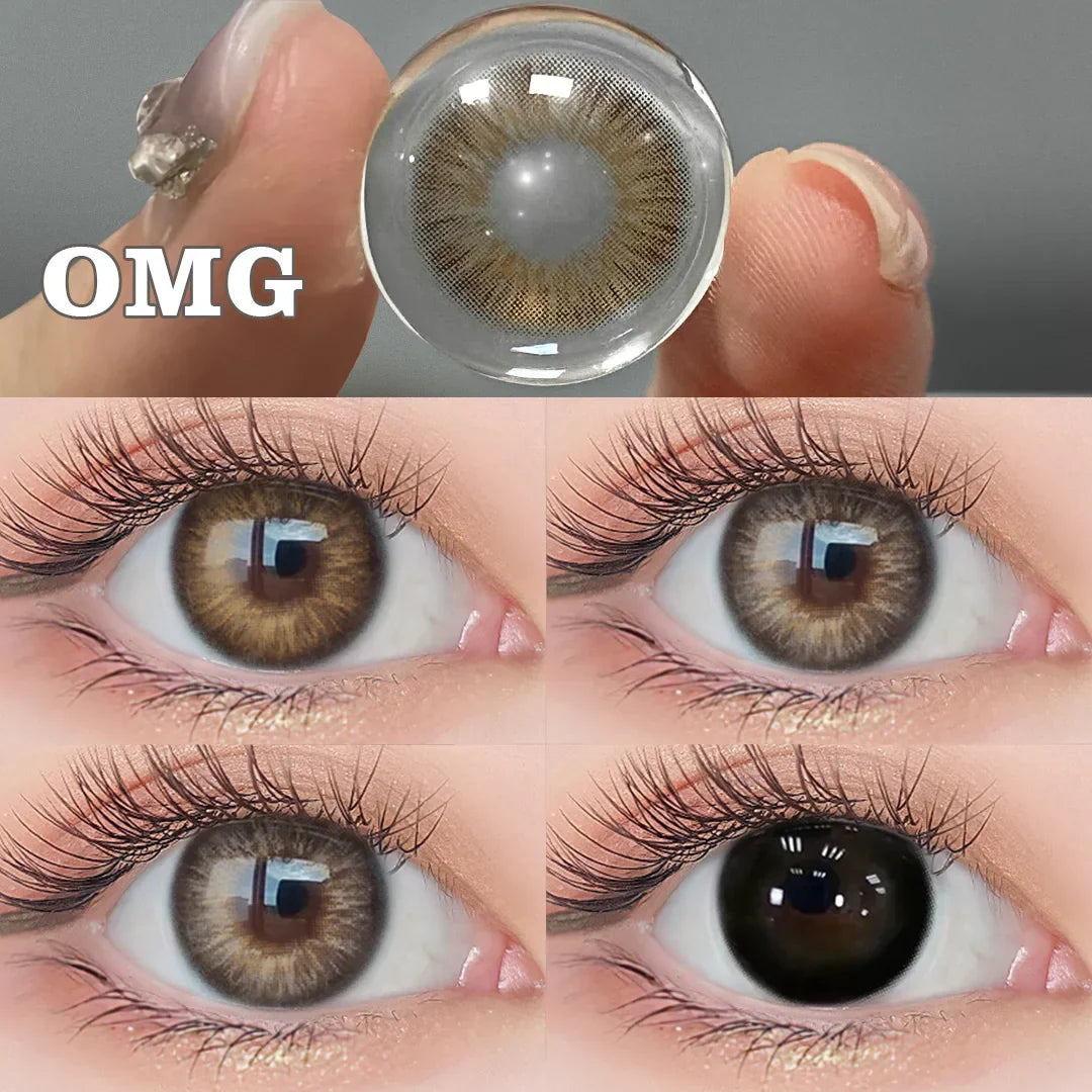 BXOXO Color Contact Lenses For Eyes Gray Prescription Lenses Contact Lenses with Diopters Colored Eye Lenses Beauty Pupils