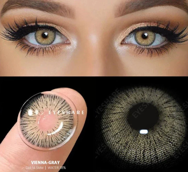 BXOXO Coloured Contact Lenses for Eyes 1pair Gray Pupils Lens Blue Eye Lenses Green Lens Yearly Brown Contacts Cosmetic Lens