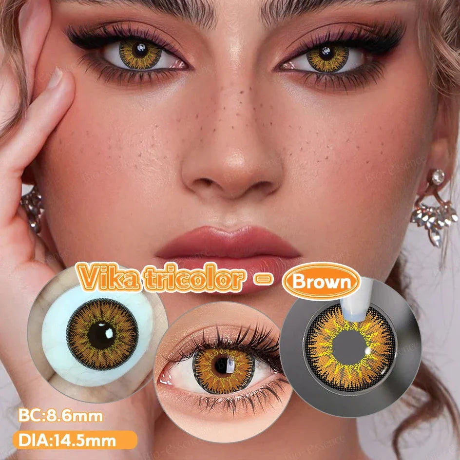 BXOXO Myopia Lenses 1 Pair Colored Contact Lenses with Degree Natural Eye Contact Prescription Lens Fashion Lenses